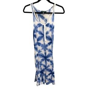 𝅺lauren Ralph Lauren Jeans Co Summer Dress Blue Tie Dye Racerback Size Small